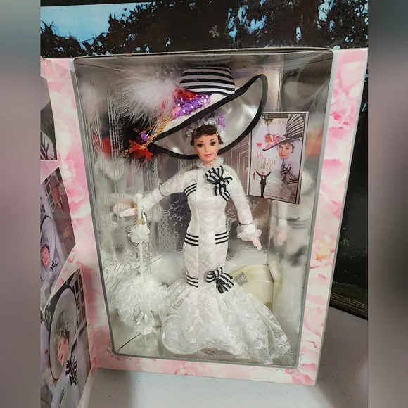 Barbie as Eliza Doolittle My Fair Lady Four (4) Doll Set With Background…